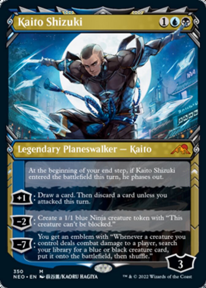 Kaito Shizuki (Showcase Ninja) [Kamigawa: Neon Dynasty] [Foil]