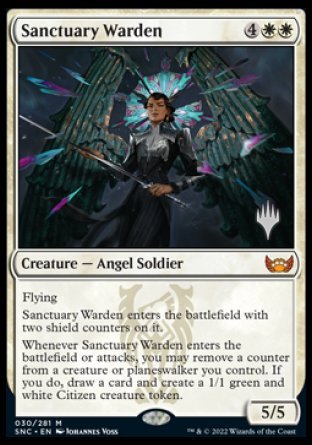 Sanctuary Warden (Promo Pack) [Streets of New Capenna Promos] [Foil]