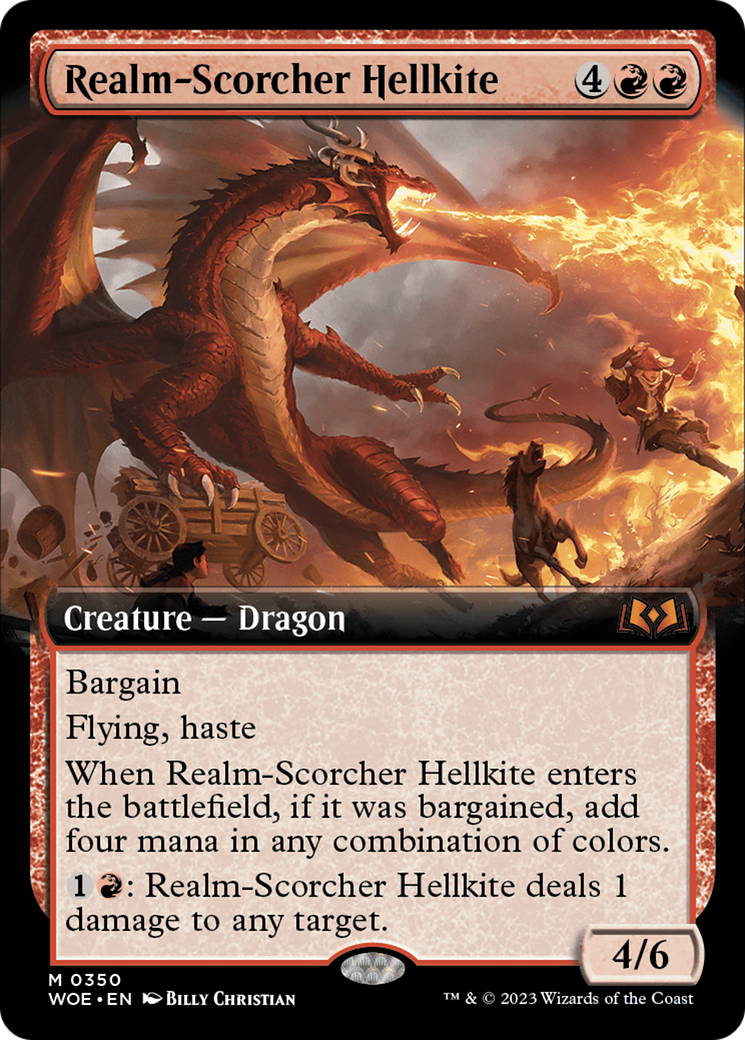 Realm-Scorcher Hellkite (Extended Art) [Wilds of Eldraine] [Foil]