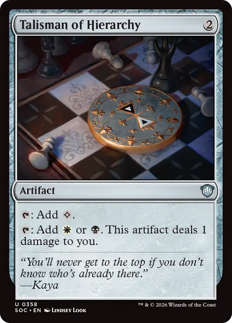 Talisman of Hierarchy [Secrets of Strixhaven Commander] [Foil]