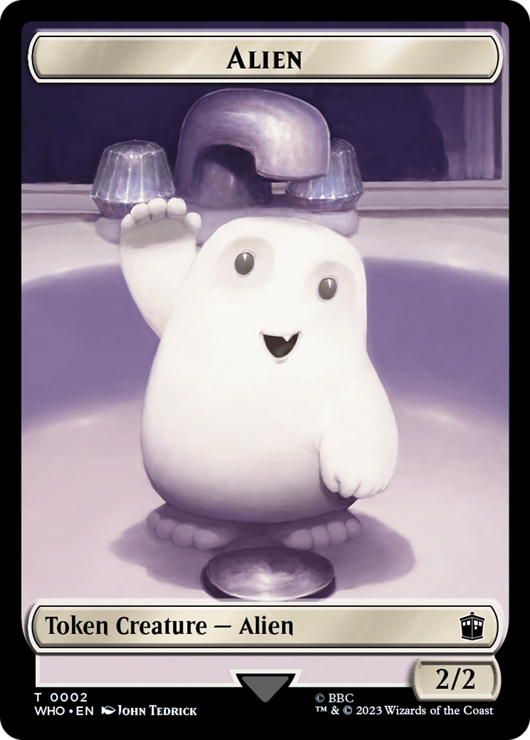 Alien // Dinosaur Double-Sided Token [Doctor Who Tokens] [Foil]