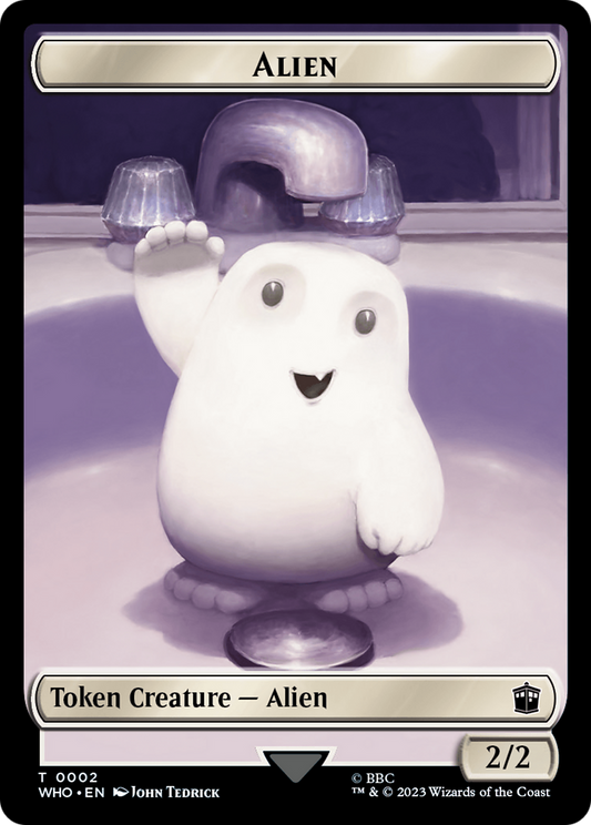 Alien // Dinosaur Double-Sided Token [Doctor Who Tokens] [Foil]