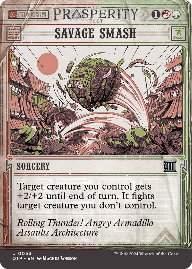 Savage Smash [Outlaws of Thunder Junction: Breaking News] [Foil]