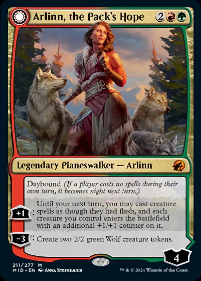 Arlinn, the Pack's Hope // Arlinn, the Moon's Fury [Innistrad: Midnight Hunt] [Foil]