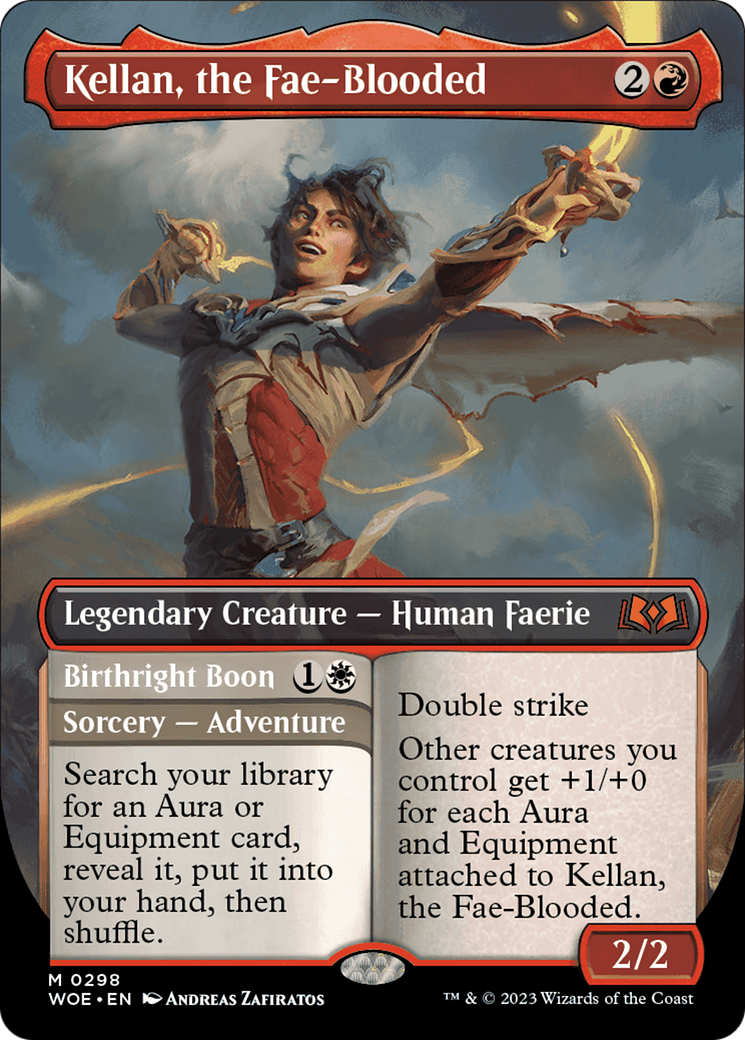 Kellan, the Fae-Blooded // Birthright Boon (Borderless Alternate Art) [Wilds of Eldraine] [Foil]