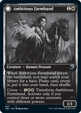 Ambitious Farmhand // Seasoned Cathar [Innistrad: Double Feature] [Foil]
