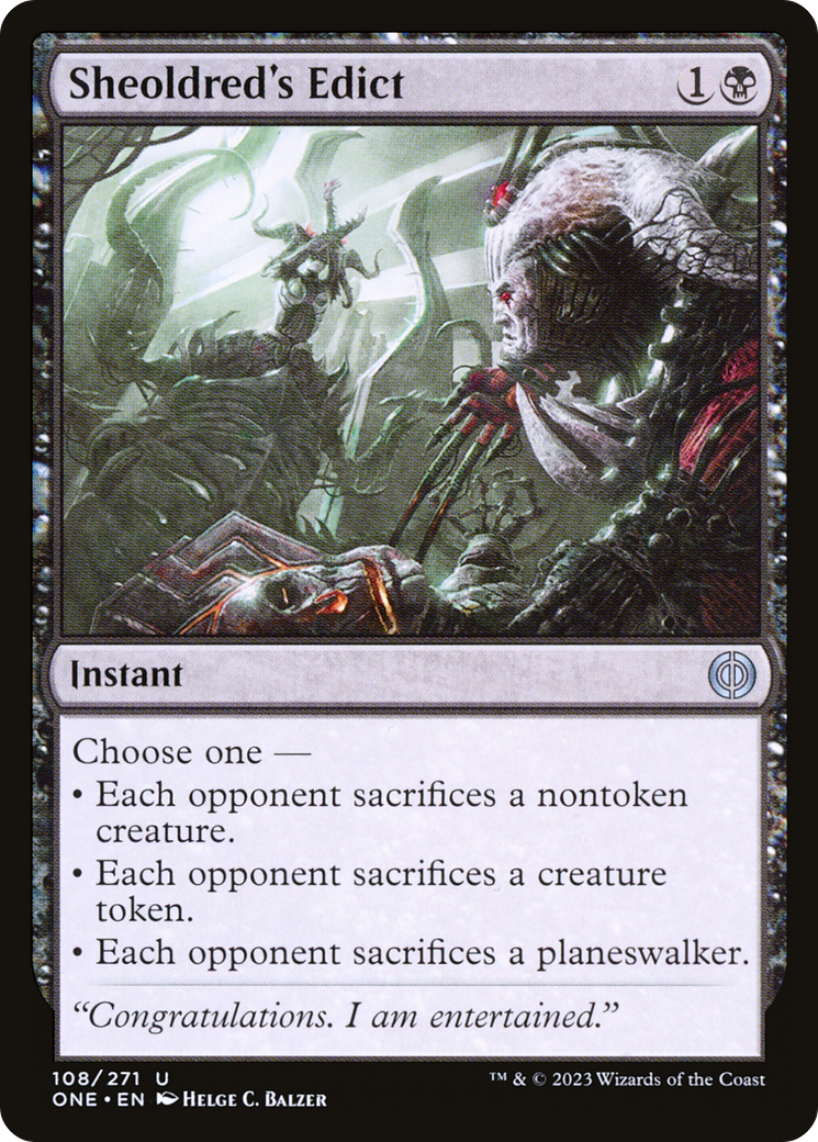 Sheoldred's Edict [Phyrexia: All Will Be One] [Foil]