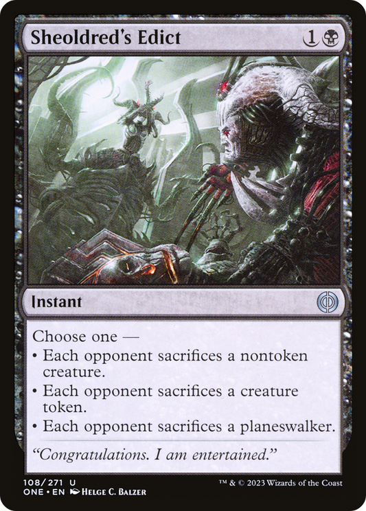 Sheoldred's Edict [Phyrexia: All Will Be One] [Foil]
