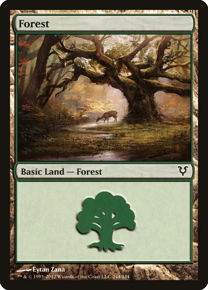 Forest (244) [Avacyn Restored] [Foil]