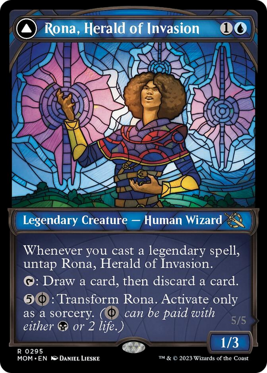 Rona, Herald of Invasion // Rona, Tolarian Obliterator (Showcase Planar Booster Fun) [March of the Machine] [Foil]