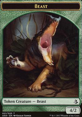 Oketra's Attendant // Beast Double-Sided Token [Amonkhet Tokens]