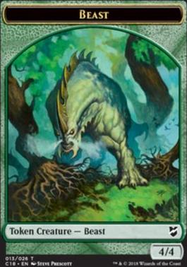 Cat Warrior // Beast (013) Double-Sided Token [Commander 2018 Tokens]