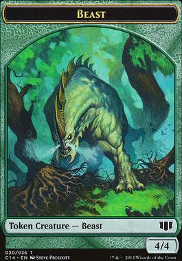 Elf Druid // Beast (020/036) Double-Sided Token [Commander 2014 Tokens]