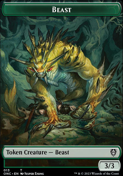 Poison Counter // Beast Double-Sided Token [Phyrexia: All Will Be One Commander Tokens]