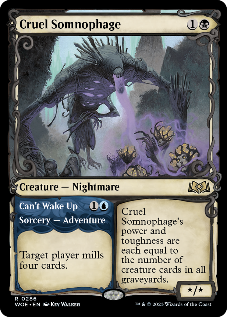 Cruel Somnophage // Can't Wake Up (Showcase) [Wilds of Eldraine] [Foil]