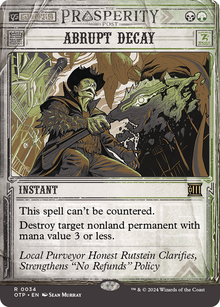 Abrupt Decay [Outlaws of Thunder Junction: Breaking News] [Foil]