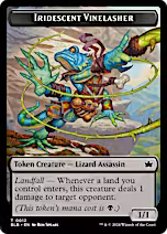 Fish // Iridescent Vinelasher Double-Sided Token [Bloomburrow Tokens] [Foil]
