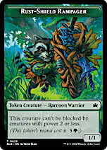 Food // Rust-Shield Rampager Double-Sided Token [Bloomburrow Tokens] [Foil]