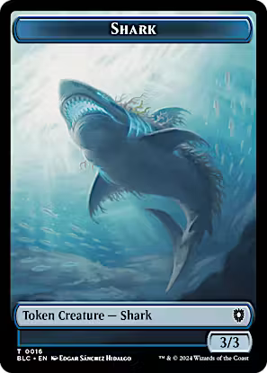 Bird (011) // Shark Double-Sided Token [Bloomburrow Commander Tokens]
