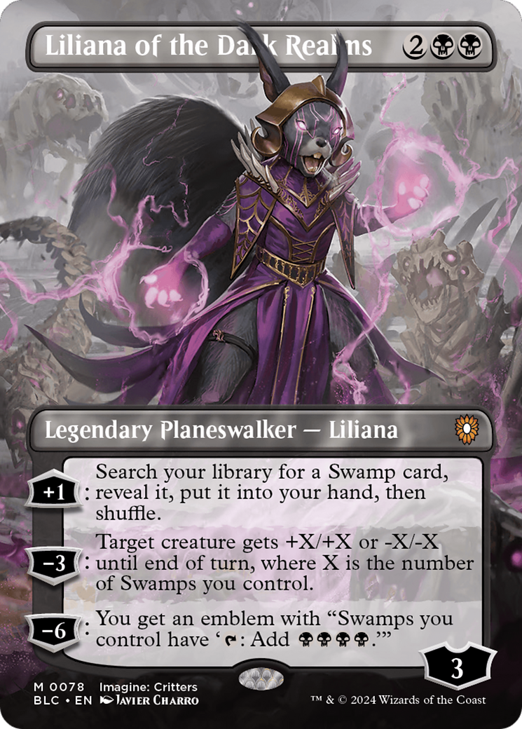 Liliana of the Dark Realms (Borderless) [Bloomburrow Commander] [Foil]