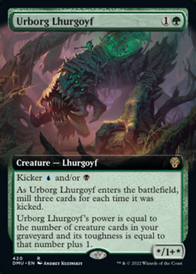 Urborg Lhurgoyf (Extended Art) [Dominaria United] [Foil]
