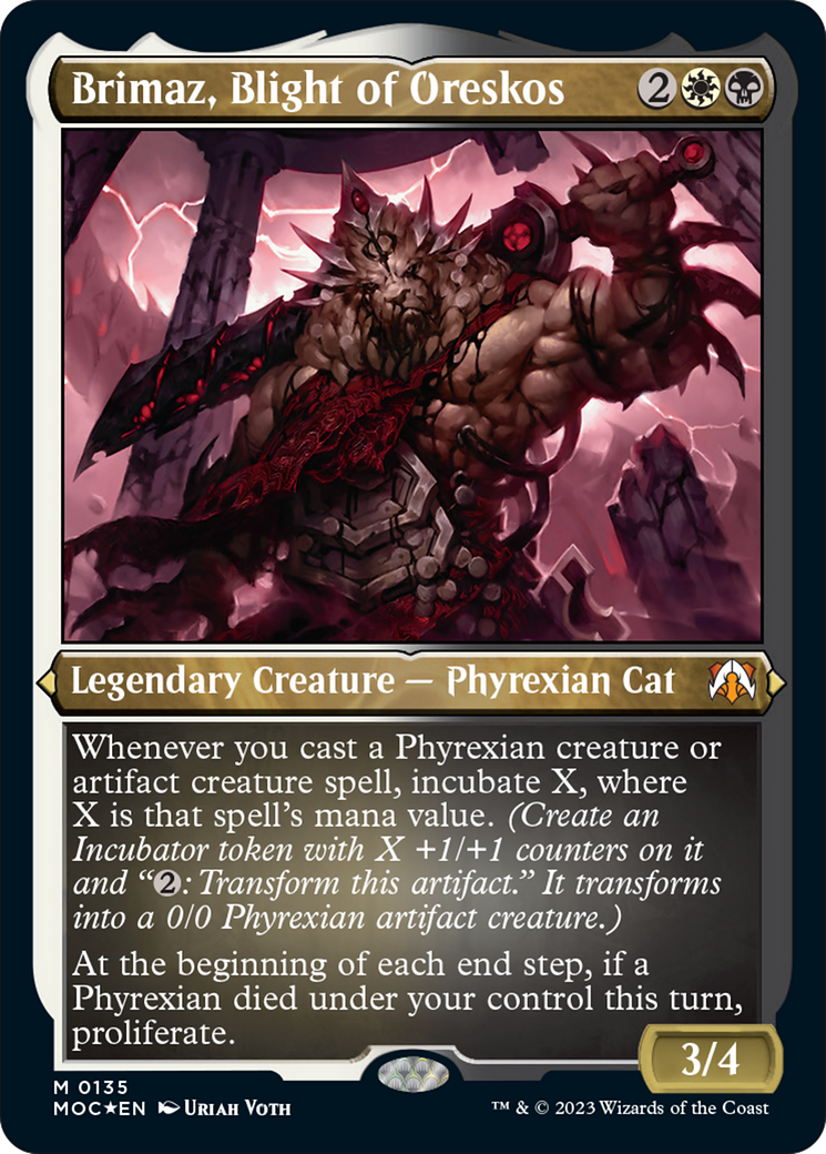 Brimaz, Blight of Oreskos (Display Commander) [March of the Machine Commander] [Foil]