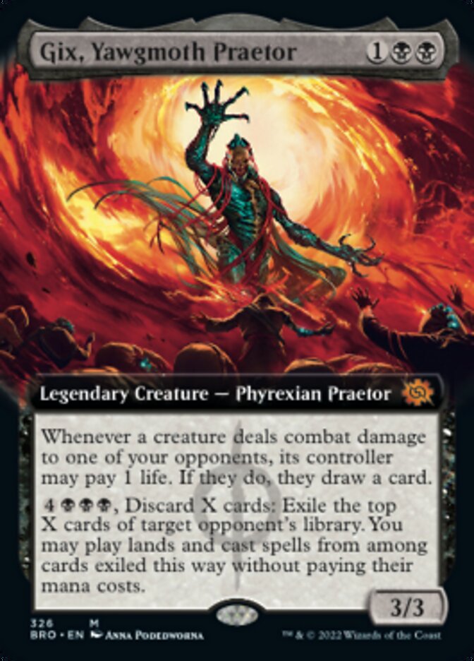 Gix, Yawgmoth Praetor (Extended Art) [The Brothers' War] [Foil]
