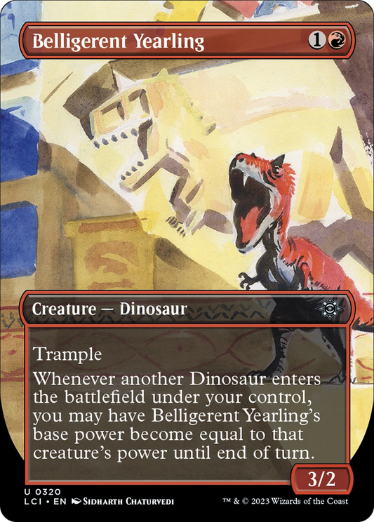 Belligerent Yearling (Borderless) [The Lost Caverns of Ixalan] [Foil]