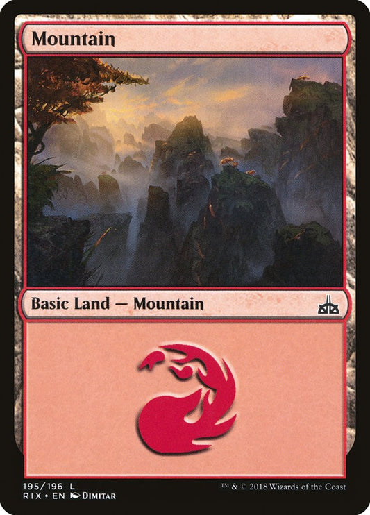 Mountain (195) [Rivals of Ixalan] [Foil]