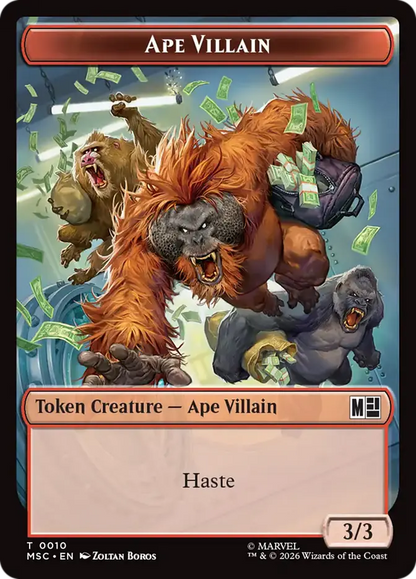 Ape Villain // Copy Double-Sided Token [Marvel Super Heroes Commander]