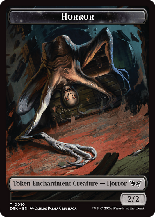 Horror // Glimmer Double-Sided Token [Duskmourn: House of Horror Tokens] [Foil]