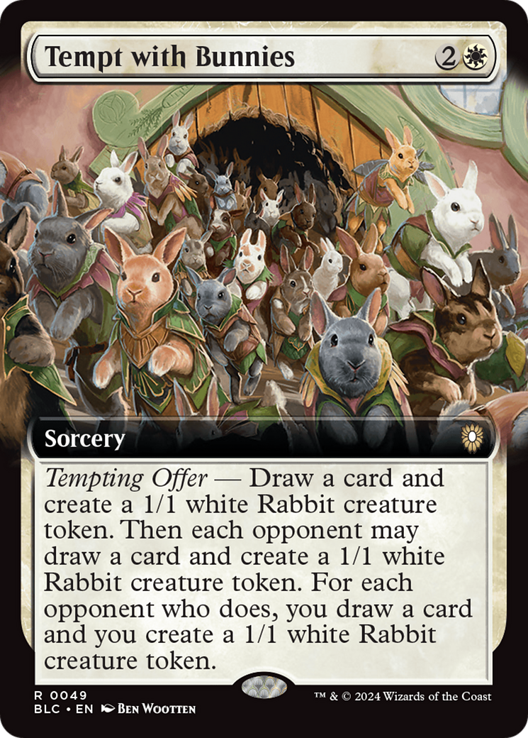 Tempt with Bunnies (Extended Art) [Bloomburrow Commander] [Foil]