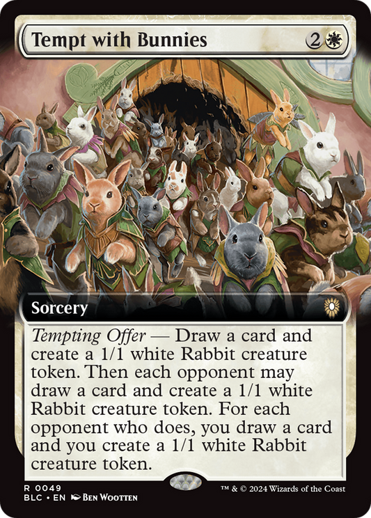 Tempt with Bunnies (Extended Art) [Bloomburrow Commander] [Foil]