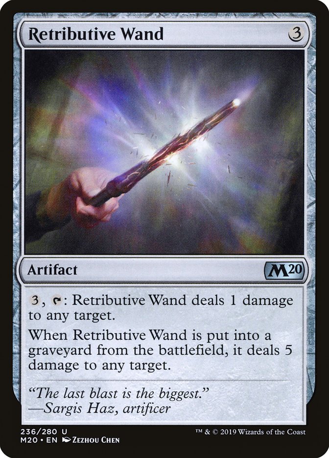Retributive Wand [Core Set 2020] [Foil]