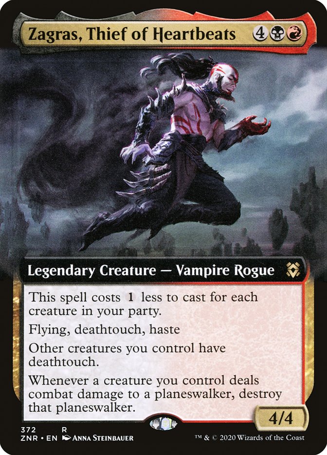 Zagras, Thief of Heartbeats (Extended Art) [Zendikar Rising] [Foil]