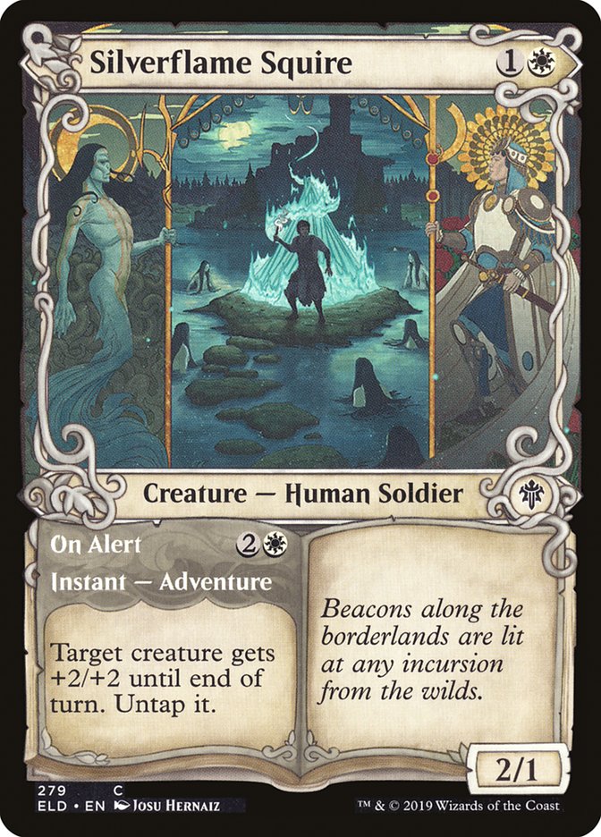 Silverflame Squire // On Alert (Showcase) [Throne of Eldraine] [Foil]