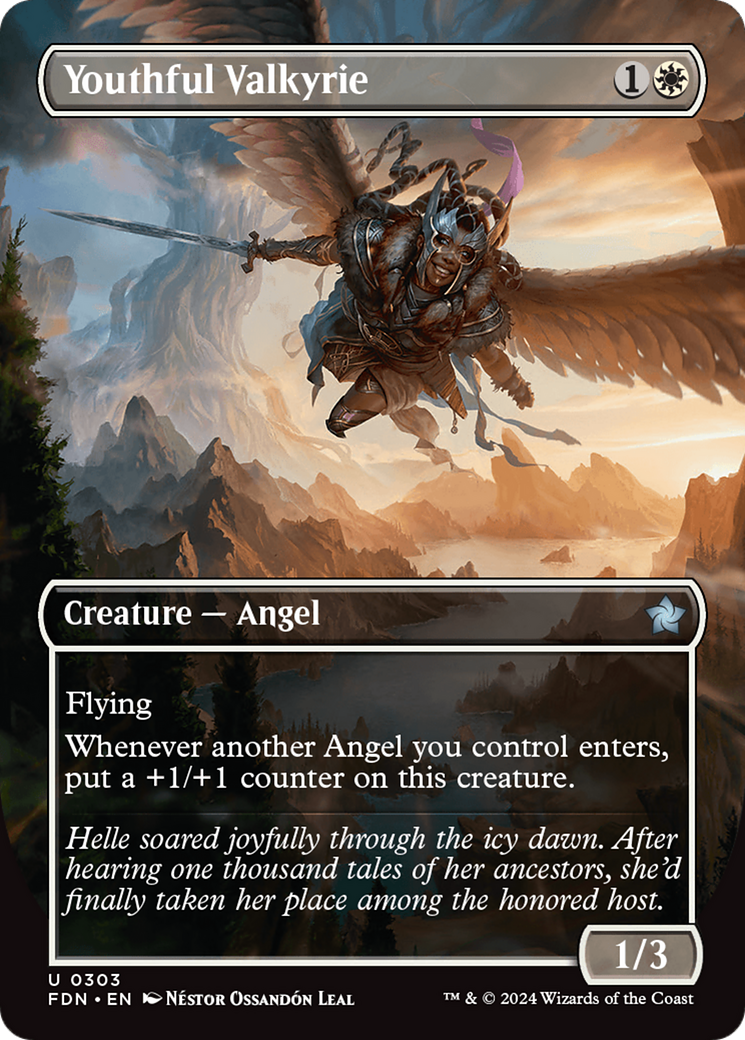 Youthful Valkyrie (Borderless) [Foundations] [Foil]
