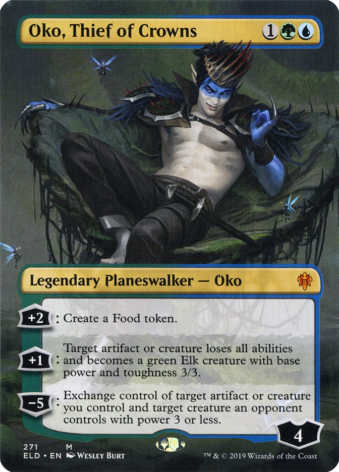 Oko, Thief of Crowns (Borderless) [Throne of Eldraine] [Foil]