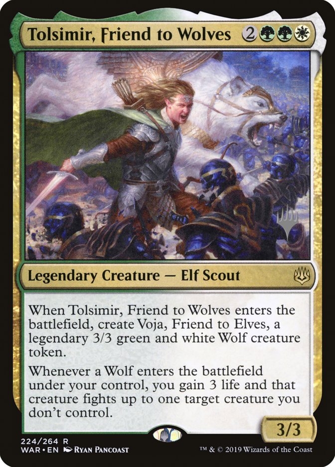 Tolsimir, Friend to Wolves (Promo Pack) [War of the Spark Promos] [Foil]