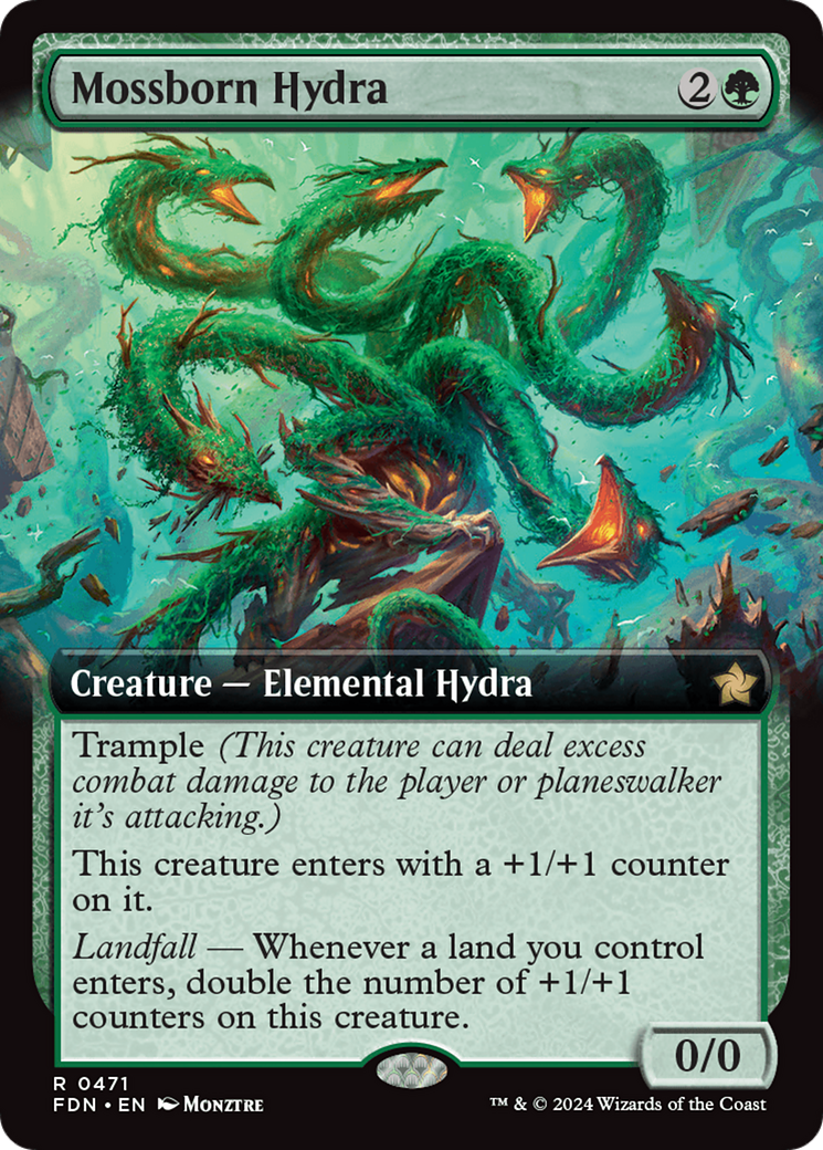 Mossborn Hydra (Extended Art) [Foundations] [Foil]