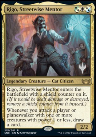 Rigo, Streetwise Mentor (Promo Pack) [Streets of New Capenna Promos] [Foil]