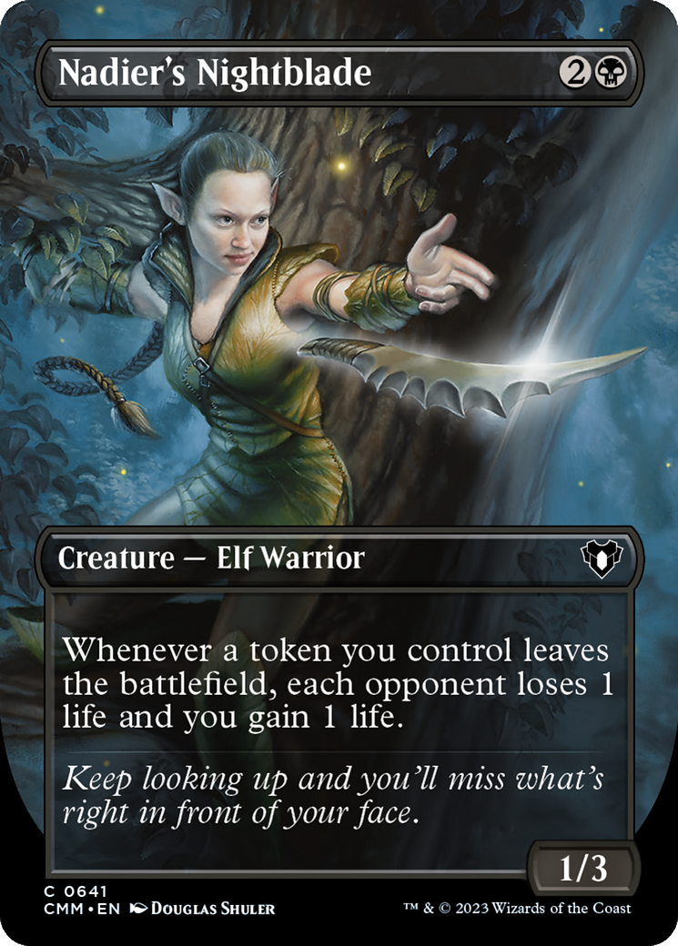 Nadier's Nightblade (Borderless Alternate Art) [Commander Masters] [Foil]