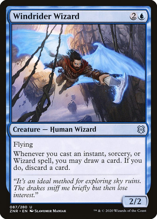 Windrider Wizard [Zendikar Rising] [Foil]