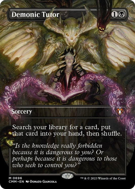 Demonic Tutor (Borderless Alternate Art) [Commander Masters] [Foil]
