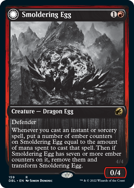 Smoldering Egg // Ashmouth Dragon [Innistrad: Double Feature] [Foil]