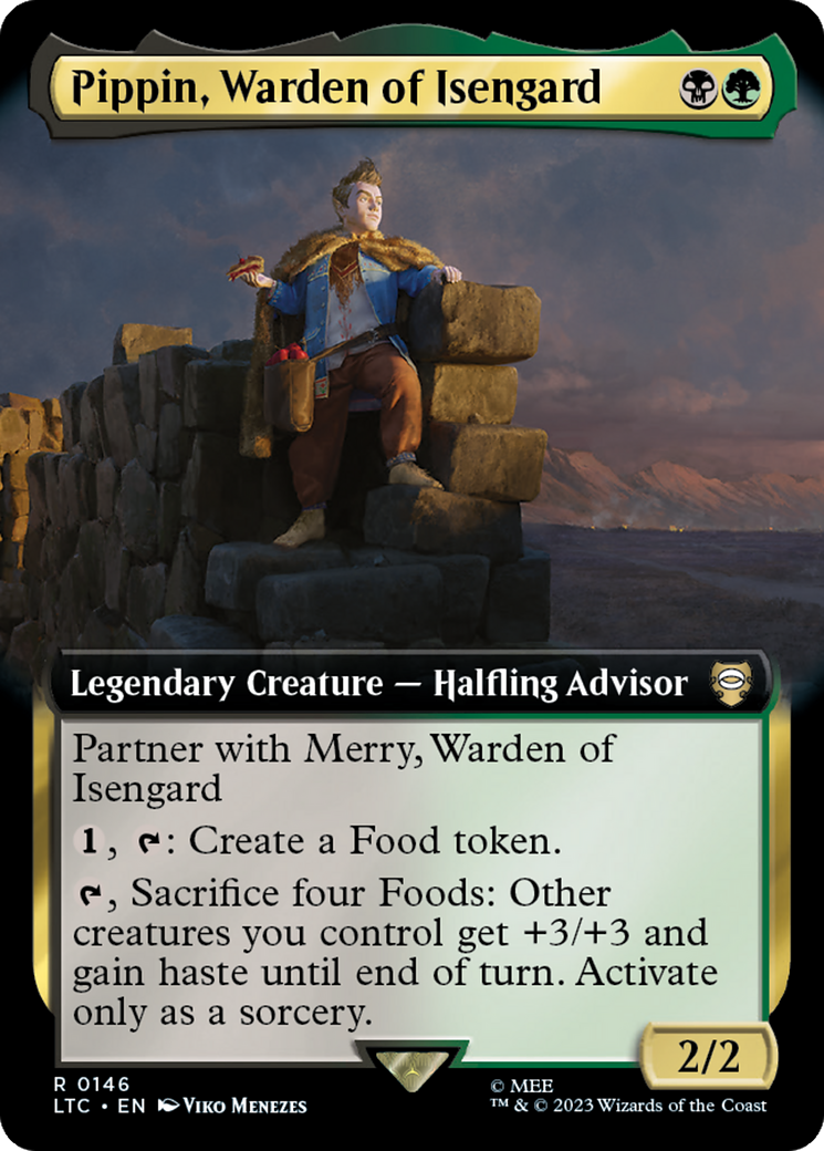Pippin, Warden of Isengard (Extended Art) [The Lord of the Rings: Tales of Middle-Earth Commander] [Foil]