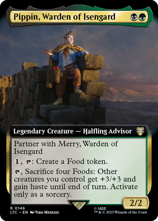 Pippin, Warden of Isengard (Extended Art) [The Lord of the Rings: Tales of Middle-Earth Commander] [Foil]
