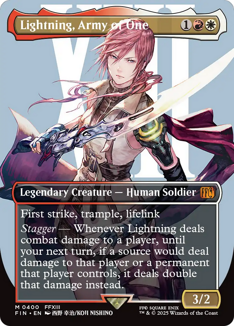 Lightning, Army of One (Borderless) (0400) [FINAL FANTASY] [Foil]