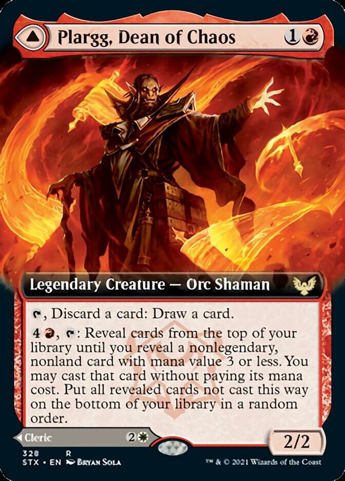 Plargg, Dean of Chaos // Augusta, Dean of Order (Extended Art) [Strixhaven: School of Mages] [Foil]