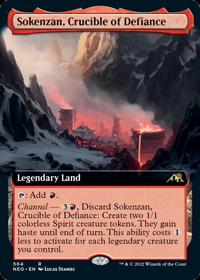 Sokenzan, Crucible of Defiance (Extended Art) [Kamigawa: Neon Dynasty] [Foil]